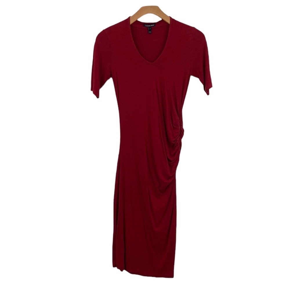 Isabella Oliver‎ Maternity Midi Dress Womens 3/ US 8 Stretch Side Ruched Sheath